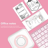 C15 Mini Öğrenci Bluetooth Kablosuz Termal Fotoğraf Etiket Yazıcısı Pembe 5 Sticker 5 Kağıt - 6