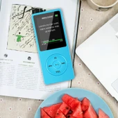 Moda Taşınabilir LCD Ekran FM Radyo Video Oyunları Film MP3 MP4 Çalar Mini Walkman Mavi 8GB - 1