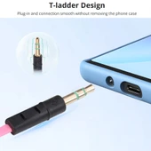 1 Metre Koyu Mavi Noodle Stil 3.5mm Erkek Aux Ses Kablosu Telefon Tablet Kulaklık Uyumlu - 5