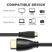 1.8 Metre Altın Kaplama 3D 1080P Mikro HDMI Erkek - HDMI Erkek Kablo - 7