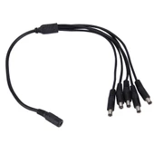 1 Dişi 5 Erkek Fişli 5.5 x 2.1mm DC Güç Kablosu Siyah - 2
