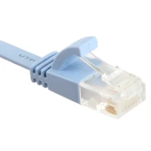 CAT6 Ultra İnce Düz Ethernet Ağ LAN Kablosu 5 Metre Bebek Mavisi - 3