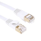 Altın Kaplama Uçlu CAT7 Yüksek Hızlı 10Gbps Ultra İnce Düz Ethernet RJ45 Ağ LAN Kablosu 25 Metre - 1