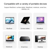 Tablet PC ve Android TV için USB 2.0 Ethernet Adaptörü Beyaz 20cm - 4