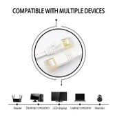 Altın Kaplama Uçlu CAT7 Yüksek Hızlı 10Gbps Ultra İnce Düz Ethernet RJ45 Ağ LAN Kablosu 25 Metre - 6