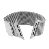 Apple Watch 38mm Milanese Loop Manyetik Paslanmaz Çelik Saat Kordonu Gri - 3