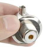 UHF Dişi Dirsek Adaptör RG58 Kablo Bağlantılı Gümüş - 3