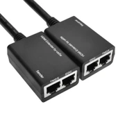 Cat5e 6 LAN Kablosu ile HDMI Uzatıcı 30 Metre 1080P Siyah - 3