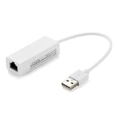 Tablet PC ve Android TV için USB 2.0 Ethernet Adaptörü Beyaz 20cm - 1