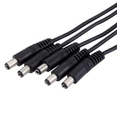 1 Dişi 5 Erkek Fişli 5.5 x 2.1mm DC Güç Kablosu Siyah - 3