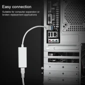 Tablet PC ve Android TV için USB 2.0 Ethernet Adaptörü Beyaz 20cm - 6