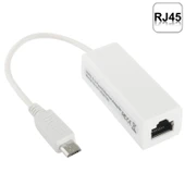 Tablet PC ve Android TV için Micro USB 2.0 Ethernet Adaptörü Beyaz 20cm - 2