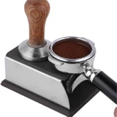 Paslanmaz Çelik Silikon Espresso Kahve Tamper Standı Barista Aracı Toz Pedli Kahve Dövücü Standı Kahverengi - 6