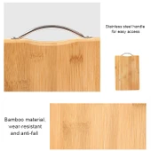 Mutfak Dikdörtgen Bambu Kesme Tahtası Kalın 34x24 cm - 5