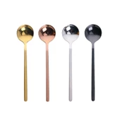 Mini Aksesuar Gül Altın Renk Paslanmaz Çelik Kahve Kaşığı 13 cm - 4