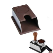 Paslanmaz Çelik Silikon Espresso Kahve Tamper Standı Barista Aracı Toz Pedli Kahve Dövücü Standı Kahverengi - 1