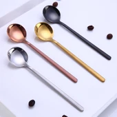 Mini Aksesuar Gül Altın Renk Paslanmaz Çelik Kahve Kaşığı 13 cm - 3