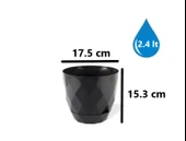 Omnipazar KRS-453 Yakamoz Tabaklı Plastik Saksı Takımı 2.4 Litre No 3 - 2