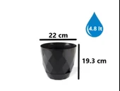 Omnipazar KRS-454 Yakamoz Tabaklı Plastik Saksı Takımı 4.8 Litre No 4 thumbnail 7