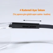 Baymax İş Güvenlik Gözlüğü Kulak Ayarlı Koruyucu Gözlük Şeffaf - 3