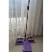 Teleskobik Cam Yer Tavan Silme - İstediğin Bezi Tak Kullan - 4 Mandallı -Yedek Bezli Mop Seti - 7