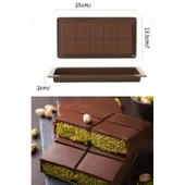 Meşhur Dubai Çikolatası Kalıbı Silikon - Büyük Tablet Çikolata Mum Kek Kalıbı Pasta Kalıbı - 4