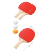 Ping Pong Masa Tenisi Seti Tenis Raketi Seti 2 Raket + 3 Ping Pong Topu  Spor Aksesuarları - 5
