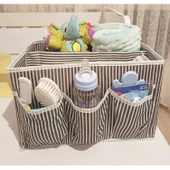 Tutturma Aparatlı Bebek Beşik Başucu Düzenleyici Kapaklı 5 Bölmeli Organizer - 8