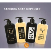 Sıvı Sabunluk Yuvarlak Plastik Pompalı 500 ML - Siyah - 12