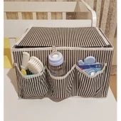 Tutturma Aparatlı Bebek Beşik Başucu Düzenleyici Kapaklı 5 Bölmeli Organizer - 14
