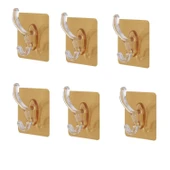 6lı Gold Kanca Askı Güçlü Yapışkanlı Mutfak Banyo Askısı - 11