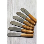 Tereyağı Bıçağı - Mini Spatula Ahşap Saplı 6 Adet - 24