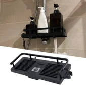 Siyah Duş Borusuna Sabitlenen Banyo Duş Rafı Şampuanlık Sabunluk Organizer - 6