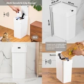 Porsima Me-06 Hareket Sensörlü 9lt Sessiz Banyo Mutfak Çöp Kovası - 2