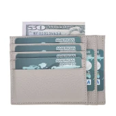 Zip Deri Fermuarlı Kartlık ZPCH ERC3 Bej - 3