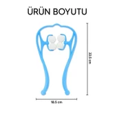 Boyun Bacak Ayak Bel Masaj Aleti Çok Fonksiyonlu Manuel 4 Tekerlekli - Mavi - 4