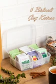 Porsima 1178-1 Premium 6 Bölmeli Poşet Çay Kutusu Sallama Çay Kutusu Beyaz - 2