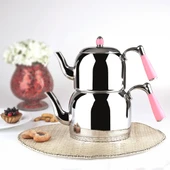 Özkent K-376 Armine Mini Boy Paslanmaz Çelik Çaydanlık Takımı Pem - 2