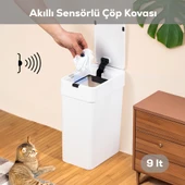 Porsima Me-06 Hareket Sensörlü 9lt Sessiz Banyo Mutfak Çöp Kovası - 1