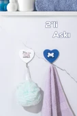Porsima 088 2 Adet Kalp Desenli Yapışkanlı Banyo Mutfak Askısı - 3