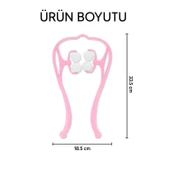 Boyun Bacak Ayak Bel Masaj Aleti Çok Fonksiyonlu Manuel 4 Tekerlekli - Pembe - 3