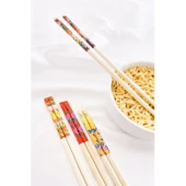 Bambu Chopstick Çubuk Yemek Çubuğu Yıkanabilir Tekrar Kullanılabilir (3 Çift- 6 Adet ) - 11