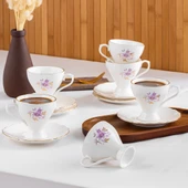 Porsima 4313 Emery 12 Parça Yaldızlı Porselen Kahve Fincan Takımı - 2