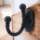 Vestiyer Dolap Askılık Askılığı Duvar Banyo Mutfak Elbise Kıyafet Çanta Askısı Askı Siyah - 2