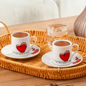 Porsima 04 Porselen 12 Parça Türk Kahve Fincan Takımı 90ml - 1
