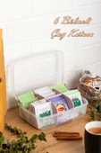 Porsima 1178-2 Premium 6 Bölmeli Poşet Çay Kutusu Sallama Çay Kutusu Pudra - 3