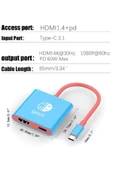 silabor 2'si 1 arada USB-C /Type-C - HDMI + USB-C /Video Dönüştürücü Switch Steam için Bağlantı İstasyonu - 5
