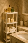 Flex Elite Pro 4 Katlı Beyaz Çok Amaçlı Raf Ünitesi – Banyo ve Mutfak Düzenleyici Raf & Organizer - 4