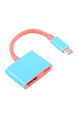 silabor 2'si 1 arada USB-C /Type-C - HDMI + USB-C /Video Dönüştürücü Switch Steam için Bağlantı İstasyonu - 2