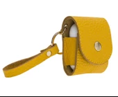 Apple AirPods 2.nesil Uyumlu Deri Kılıf Mai Snap FL12 Sarı thumbnail 3